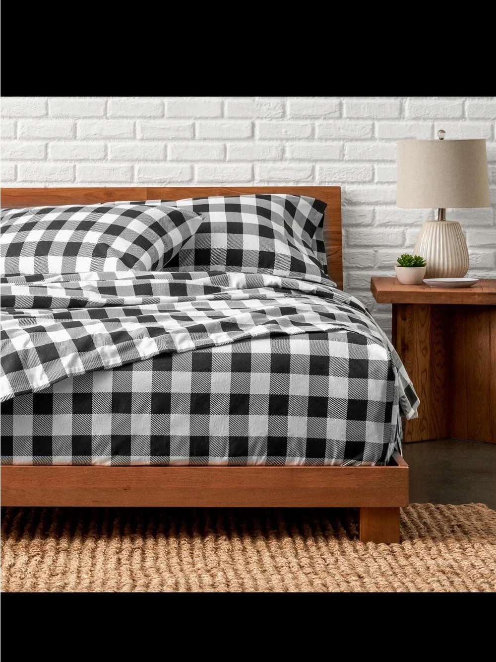 Bare Home | Cal King Black & White Flannel Sheet Set